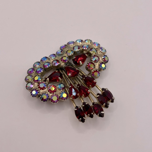 VINTAGE Aurora Borealis Crystal Brooch - Picture 3 of 7